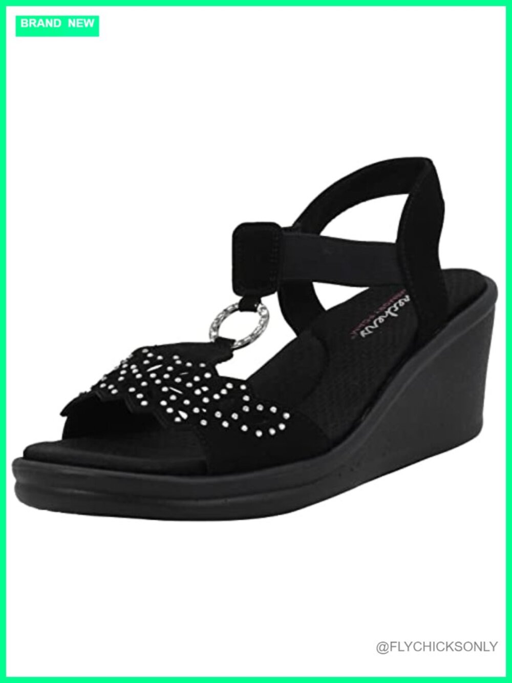 Skechers Rumblers Queen B Wedge Sandals Memory Foam Slingback